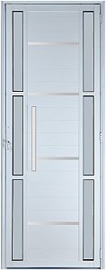 Porta Lambril Frisada Visor Duplo Vdr. Boreal Com Puxador 60 Cm Alumínio Branco - Spj Premium