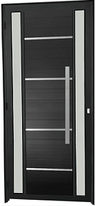 Porta Lambril Frisada Visor Duplo Vdr. Boreal Com Puxador 80 Cm Alumínio Preto - Spj Premium