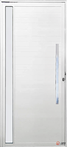 Porta Pivotante Lambril Liso Alumínio Branco C/ Puxador 80 Cm C/ Visor Vdr. Boreal - Spj Premium