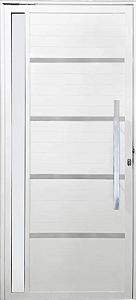 Porta Pivotante Lambril Friso Alumínio Branco C/ Puxador 80 Cm C/ Visor Vdr. Boreal - Linha Premium