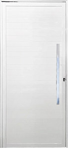 Porta Pivotante Lambril Liso Alumínio Branco C/ Puxador 80 Cm - Spj Premium