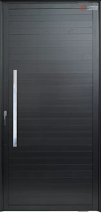 Porta Pivotante Lambril Liso Alumínio Preto C/ Puxador 80 Cm - Spj Premium