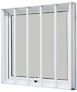 Janela Maxim-Ar 1 Seção Com Grade Alumínio Branco Vdr. Mini Boreal Req. 5,5 Cm - Spj Linha 25