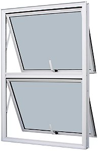 Janela Maxim-Ar 2 Seções Vertical Sem Grade Alumínio Branco Vdr. Mini Boreal Req. 4,3 Cm - Spj Linha 25