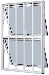 Janela Maxim-Ar 2 Seções Vertical Com Grade Alumínio Branco Vdr. Mini Boreal Req. 5,5 Cm - Spj Linha 25