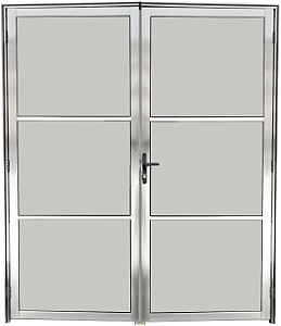 Porta Central Vidrão Alumínio Brilhante Vdr. Mini Boreal - Spj Linha 25