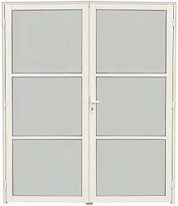 Porta Central Vidrão Alumínio Branco Vdr. Mini Boreal - Spj Linha 25
