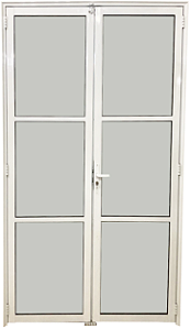 Porta Central Vidrão Alumínio Branco Vdr. Mini Boreal - Spj Linha 25