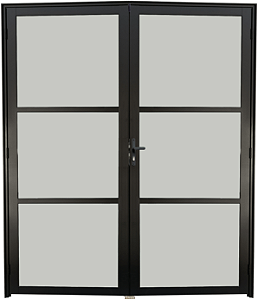 Porta Central Vidrão Alumínio Preto Vdr. Mini Boreal - Spj Linha 25