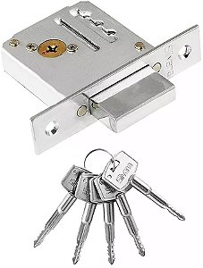 Fechadura Auxiliar Tetra 4000 40mm Cromado - Silvana Assa Abloy - Últimas Peças