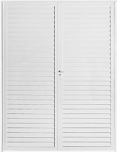 Porta Central Palheta Sem Ventilação Alumínio Branco - Spj Linha 25