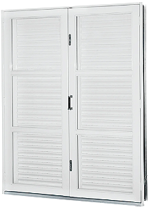Porta Balcão 4 Folhas Em Aço Branco Com Fechadura Req. 16 Cm - Gerotto Ellegance
