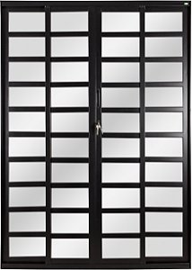 Porta De Correr 4 Folhas Travessa Alumínio Preto - Linha Topsul - Esquadrisul