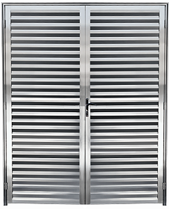 Porta Central Palheta Sem Ventilação Alumínio Brilhante - Spj Linha 25