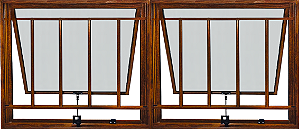 Janela Maxim-Ar 2 Sec. Com Grade Vdr. Mini Boreal Alumínio Amadeirado - Esap Linha 16