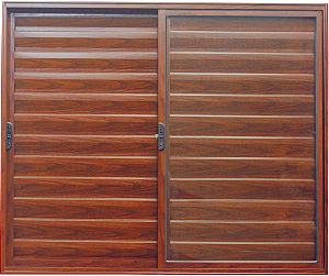 Janela Veneziana 3 Fls Sem Grade Alumínio Amadeirado - Esap Plus