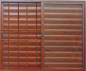 Janela Veneziana 3 Fls Com Grade Alumínio Amadeirado - Esap Plus