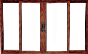 Janela De Correr 4 Fls Sem Grade Alumínio Amadeirado - Esap Sublime