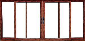 Janela De Correr 4 Fls Sem Grade Alumínio Amadeirado - Esap Sublime