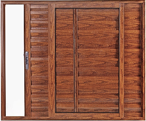 Janela Veneziana 3 Fls Sem Grade Alumínio Amadeirado - Esap Sublime