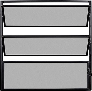 Janela Basculante 1 Seção Alumínio Preto Vidro Mini Boreal - SPJ Modular Plus