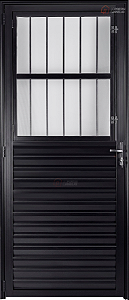 Porta Social Postigo Com Vidro Boreal Alumínio Preto - SPJ Modular Plus