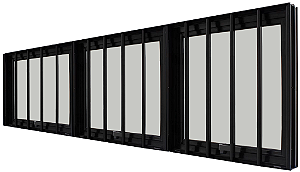 Janela Maxim-Ar 3 Seções Horizontal Com Grade Alumínio Preto Vdr. Mini Boreal Req. 5,5 Cm - Spj Linha 25 Saldão