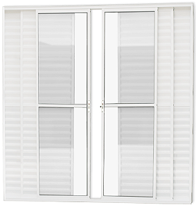 Porta Balcão 6 Folhas Alumínio Branco Com Trinco Vdr Liso - Spj Linha Leve - Mega Saldão