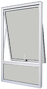 Janela Maxim-Ar 1 Seção Com Bandeira Fixa Inferior Sem Grade Alumínio Branco Vdr. Mini Boreal Req. 4,3 Cm - Spj Linha 25 - Saldão