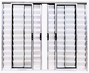 Janela Veneziana 6 Fls Sem Grade Alumínio Brilhante - Spj Linha Leve - Saldão