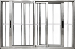 Janela De Correr 3 Fls Móveis Sem Bandeira Com Grade Alumínio Brilhante - Spj Linha 25