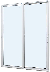 Porta De Correr Alumínio Branco 2 Fls Móveis Sem Travessa Vdr Liso - Jap Perfecta Max