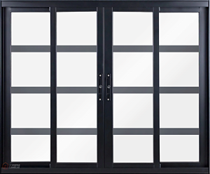 Janela De Correr 4 Fls Travessa Sem Grade Alumínio Preto - Spj Linha 25