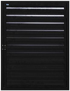 Porta Abrigo 1 Folha Alumínio Preto Abertura Para Fora - Jap