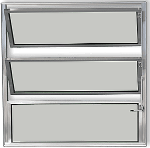 Janela Basculante 1 Seção Alumínio Brilhante Vidro Mini Boreal - SPJ Modular Plus