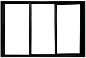 Janela De Correr 3 Folhas Móveis Sem Grade Alumínio Preto - Cmc Esquadrias Harmony