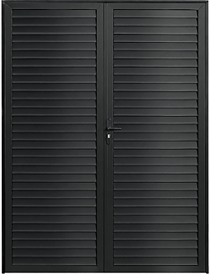 Porta Central Palheta Alumínio Preto - Spj Linha 25