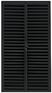 Porta Central Palheta Alumínio Preto - Spj Linha 25