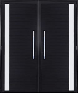 Porta Central Lambril Duplo Visor Vdr. Mini Boreal Com Puxador Alumínio Preto - Spj Elegance