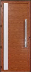 Porta Manuela Vdr. Mini Boreal Com Puxador 80Cm Alumínio Amadeirado - Linha Maxx - Esal