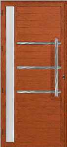 Porta Manuela Frisada Vdr. Mini Boreal Com Puxador 80Cm Alumínio Amadeirado - Esal Linha Maxx