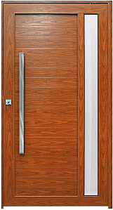 Porta Pivotante Manuela Vdr. Mini Boreal Com Puxador 100Cm Alumínio Amadeirado - Linha Maxx - Esal