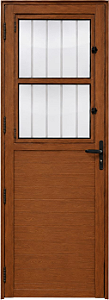 Porta Social Lambril Vidro Mini Boreal Alumínio Amadeirado - Linha Maxx - Esal