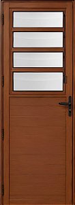 Porta Basculante Lambril Vidro Mini Boreal Alumínio Amadeirado - Linha Maxx - Esal