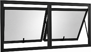 Maxim Ar 2 Seções Alumínio Preto Vidro Boreal - Linha Topsul - Esquadrisul