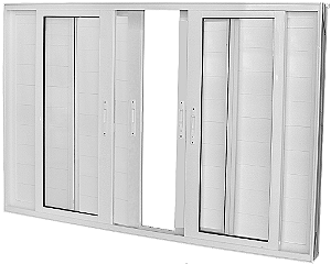 Janela Veneziana 6 Folhas Lambril Sem Grade Alumínio Branco - Brasil Esquadrias - Premium Saldão