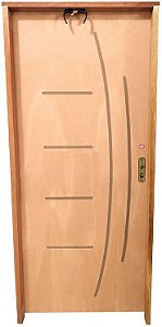 Porta Frisada Stander Dover c/ Batente 11 cm Misto c/ Fechadura Tambor - Rick Esquadrias Saldão