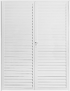 Porta Central Palheta Alumínio Branco - Spj Linha 25 Saldão