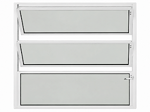 Janela Basculante 1 Seção Alumínio Branco Vidro Mini Boreal - SPJ Modular Plus Saldão