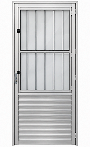 Porta Social Com Postigo Vdr. Mini Boreal Alumínio Brilhante - Spj Linha 25 Saldão